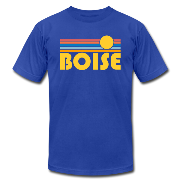 Boise, Idaho T-Shirt - Retro Sunrise Unisex Boise T Shirt - royal blue