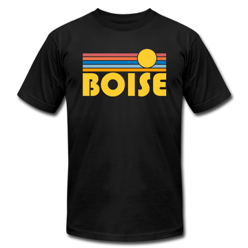 Boise, Idaho T-Shirt - Retro Sunrise Unisex Boise T Shirt - black