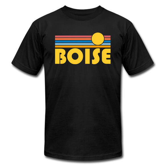 Boise, Idaho T-Shirt - Retro Sunrise Unisex Boise T Shirt - black