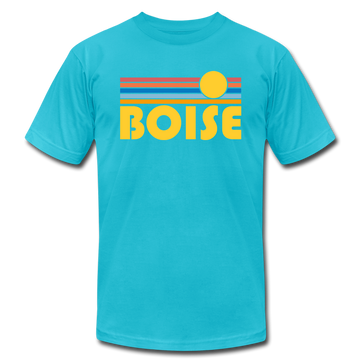 Boise, Idaho T-Shirt - Retro Sunrise Unisex Boise T Shirt - turquoise