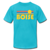 Boise, Idaho T-Shirt - Retro Sunrise Unisex Boise T Shirt - turquoise