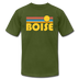 Boise, Idaho T-Shirt - Retro Sunrise Unisex Boise T Shirt - olive