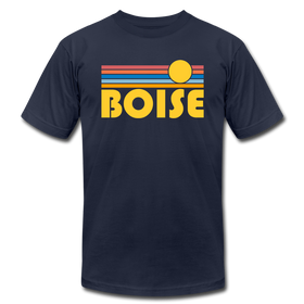 Boise, Idaho T-Shirt - Retro Sunrise Unisex Boise T Shirt - navy