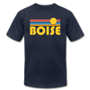 Boise, Idaho T-Shirt - Retro Sunrise Unisex Boise T Shirt - navy