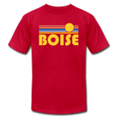 Boise, Idaho T-Shirt - Retro Sunrise Unisex Boise T Shirt - red