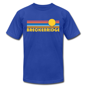 Breckenridge, Colorado T-Shirt - Retro Sunrise Unisex Breckenridge T Shirt - royal blue