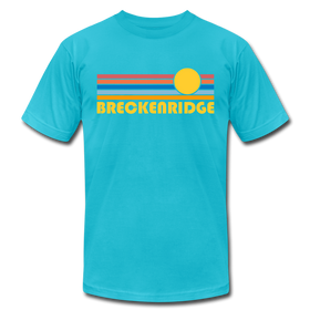 Breckenridge, Colorado T-Shirt - Retro Sunrise Unisex Breckenridge T Shirt - turquoise
