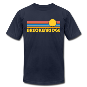 Breckenridge, Colorado T-Shirt - Retro Sunrise Unisex Breckenridge T Shirt - navy