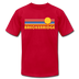 Breckenridge, Colorado T-Shirt - Retro Sunrise Unisex Breckenridge T Shirt - red