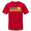 Breckenridge, Colorado T-Shirt - Retro Sunrise Unisex Breckenridge T Shirt - red