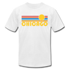 Chicago, Illinois T-Shirt - Retro Sunrise Unisex Chicago T Shirt - white