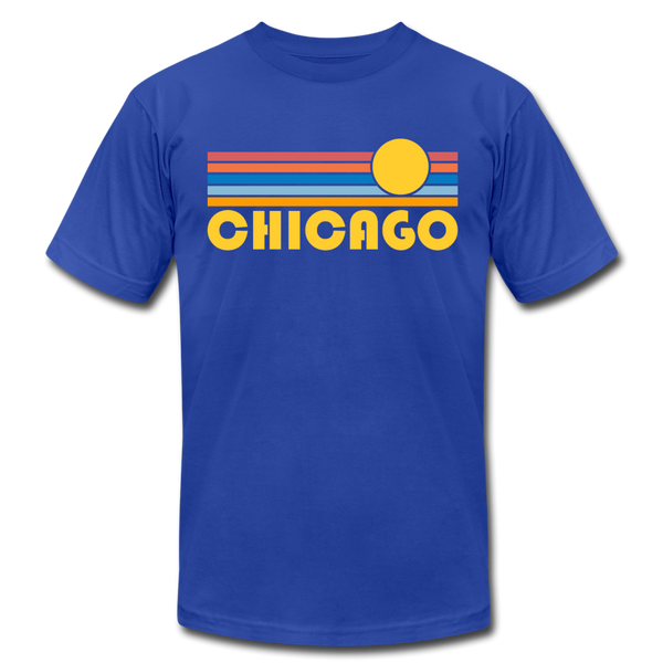 Chicago, Illinois T-Shirt - Retro Sunrise Unisex Chicago T Shirt - royal blue