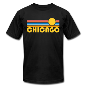 Chicago, Illinois T-Shirt - Retro Sunrise Unisex Chicago T Shirt - black