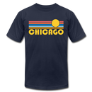 Chicago, Illinois T-Shirt - Retro Sunrise Unisex Chicago T Shirt - navy