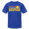 Boston, Massachusetts T-Shirt - Retro Sunrise Unisex Boston T Shirt - royal blue