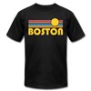 Boston, Massachusetts T-Shirt - Retro Sunrise Unisex Boston T Shirt - black