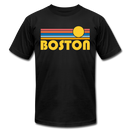 Boston, Massachusetts T-Shirt - Retro Sunrise Unisex Boston T Shirt - black