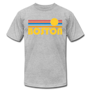 Boston, Massachusetts T-Shirt - Retro Sunrise Unisex Boston T Shirt - heather gray