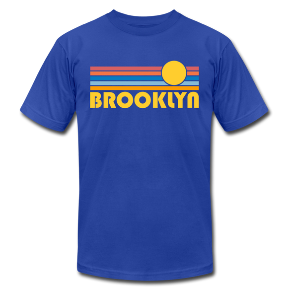 Brooklyn, New York T-Shirt - Retro Sunrise Unisex Brooklyn T Shirt - royal blue