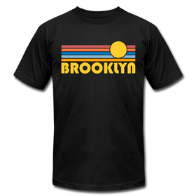 Brooklyn, New York T-Shirt - Retro Sunrise Unisex Brooklyn T Shirt - black
