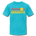 Brooklyn, New York T-Shirt - Retro Sunrise Unisex Brooklyn T Shirt - turquoise