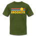 Brooklyn, New York T-Shirt - Retro Sunrise Unisex Brooklyn T Shirt - olive