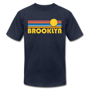 Brooklyn, New York T-Shirt - Retro Sunrise Unisex Brooklyn T Shirt - navy