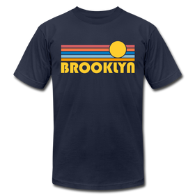 Brooklyn, New York T-Shirt - Retro Sunrise Unisex Brooklyn T Shirt - navy
