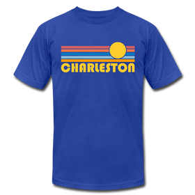 Charleston, South Carolina T-Shirt - Retro Sunrise Unisex Charleston T Shirt - royal blue