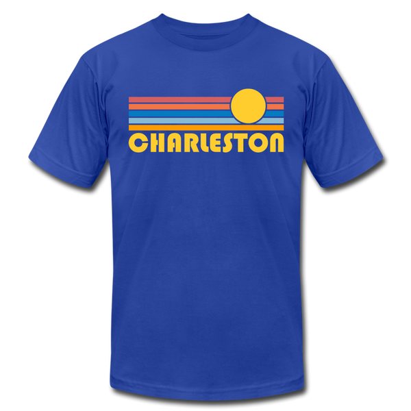 Charleston, South Carolina T-Shirt - Retro Sunrise Unisex Charleston T Shirt - royal blue