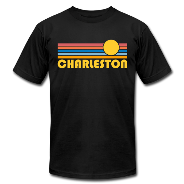 Charleston, South Carolina T-Shirt - Retro Sunrise Unisex Charleston T Shirt - black