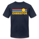 Charleston, South Carolina T-Shirt - Retro Sunrise Unisex Charleston T Shirt - navy