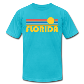 Florida T-Shirt - Retro Sunrise Unisex Florida T Shirt - turquoise