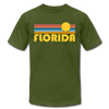 Florida T-Shirt - Retro Sunrise Unisex Florida T Shirt - olive