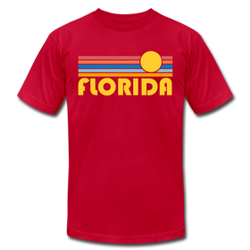 Florida T-Shirt - Retro Sunrise Unisex Florida T Shirt - red
