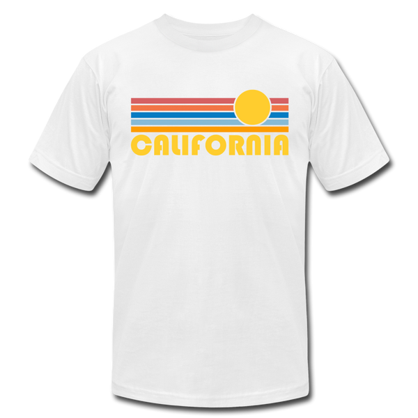 California T-Shirt - Retro Sunrise Unisex California T Shirt - white