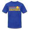 California T-Shirt - Retro Sunrise Unisex California T Shirt - royal blue