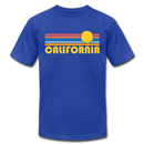 California T-Shirt - Retro Sunrise Unisex California T Shirt - royal blue