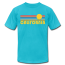 California T-Shirt - Retro Sunrise Unisex California T Shirt - turquoise