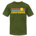 California T-Shirt - Retro Sunrise Unisex California T Shirt - olive