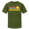 California T-Shirt - Retro Sunrise Unisex California T Shirt - olive