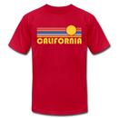 California T-Shirt - Retro Sunrise Unisex California T Shirt - red