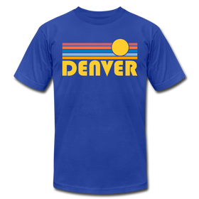 Denver, Colorado T-Shirt - Retro Sunrise Unisex Denver T Shirt - royal blue