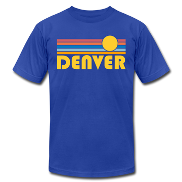 Denver, Colorado T-Shirt - Retro Sunrise Unisex Denver T Shirt - royal blue