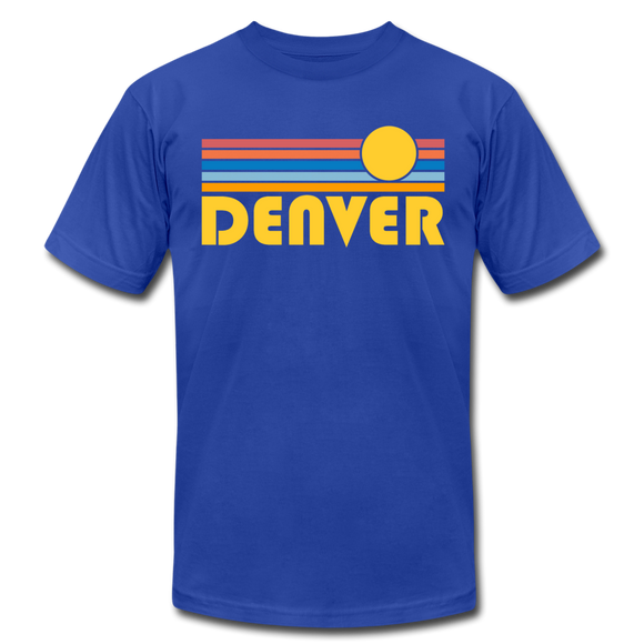 Denver, Colorado T-Shirt - Retro Sunrise Unisex Denver T Shirt - royal blue