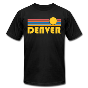 Denver, Colorado T-Shirt - Retro Sunrise Unisex Denver T Shirt - black