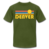 Denver, Colorado T-Shirt - Retro Sunrise Unisex Denver T Shirt - olive