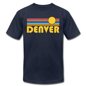 Denver, Colorado T-Shirt - Retro Sunrise Unisex Denver T Shirt - navy