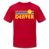 Denver, Colorado T-Shirt - Retro Sunrise Unisex Denver T Shirt - red