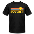 Boulder, Colorado T-Shirt - Retro Sunrise Unisex Boulder T Shirt - black